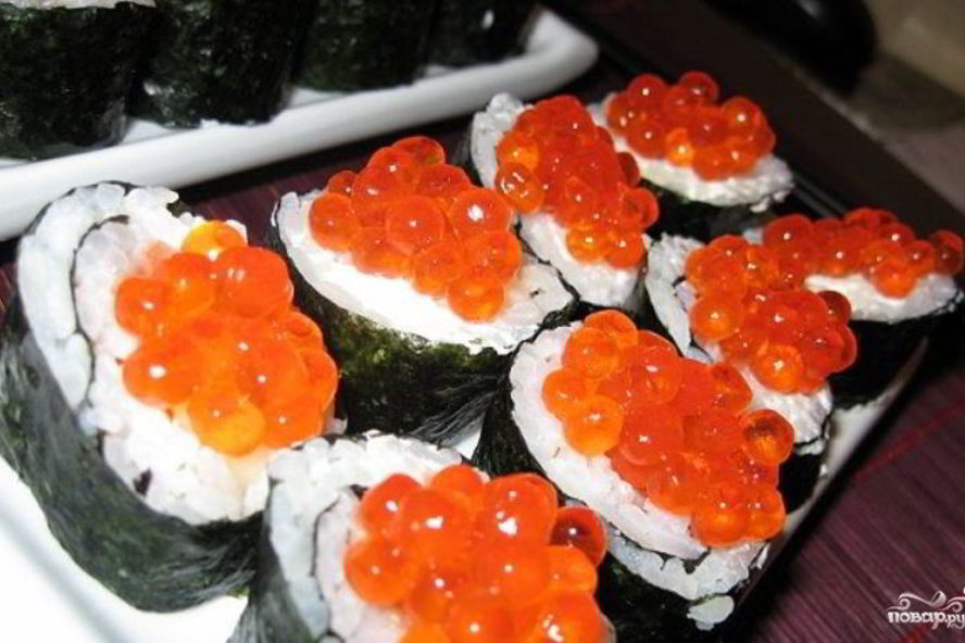 Рецепт роллы с красной икрой
