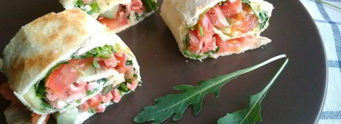 роллы с овощами и ветчиной. Шаг 4