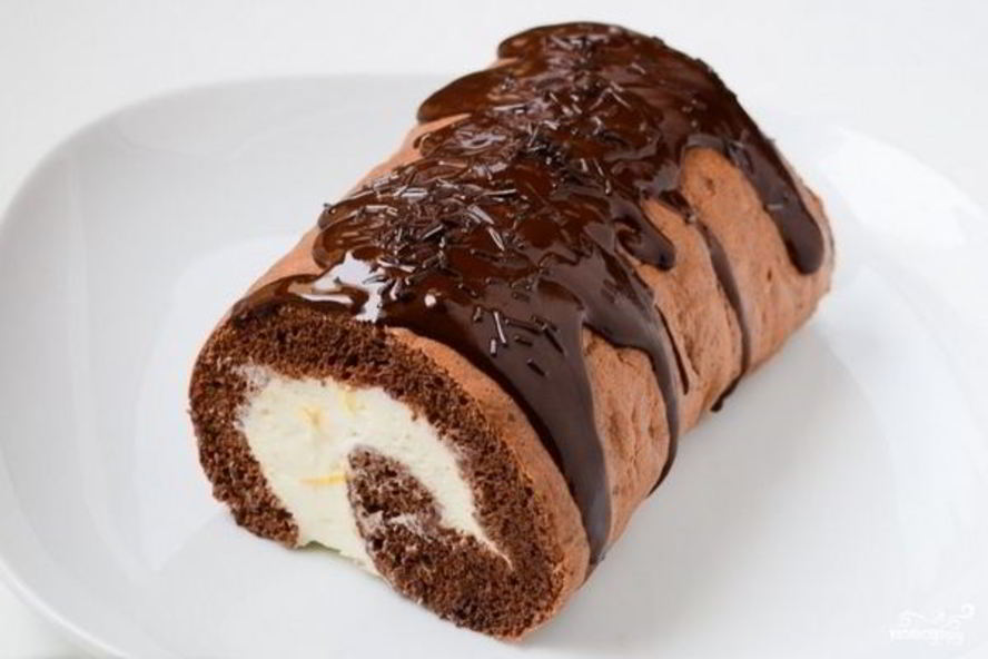 Рецепт бисквитный рулет с кокосовой начинкой