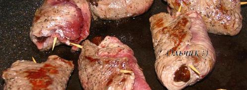 говяжьи рулетики со сливой и миндалем. Шаг 4