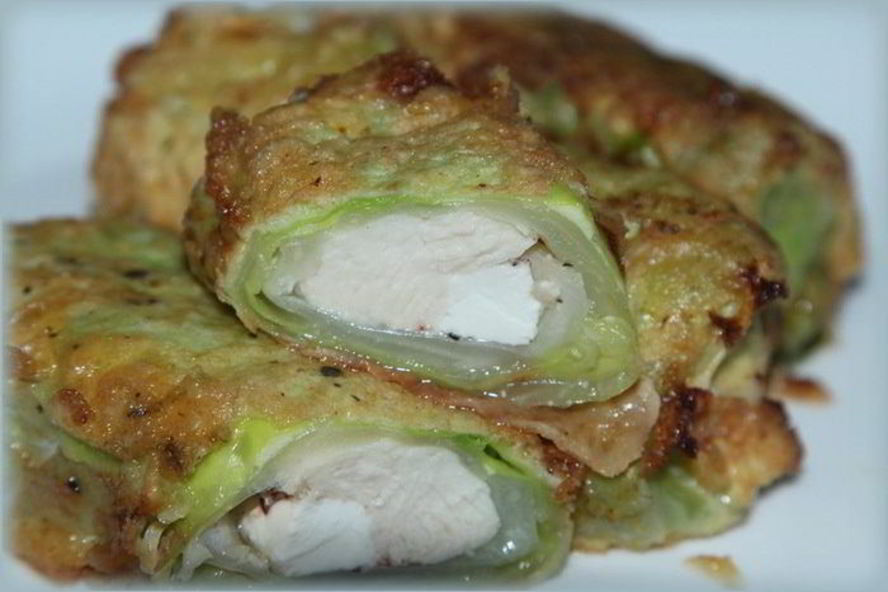 Рецепт капустные рулетики с куриным филе и брынзой