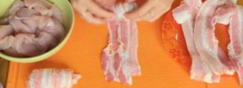 куриные рулетики с беконом и кабачком. Шаг 3