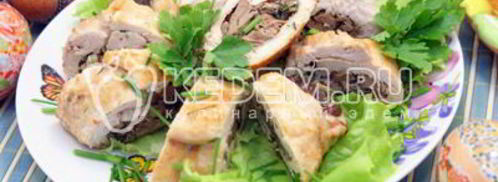 куриные рулетики с печенью. Шаг 7