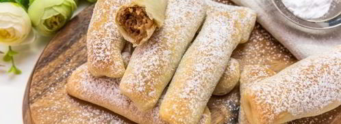 постные рулетики с орехами и яблоком. Шаг 11