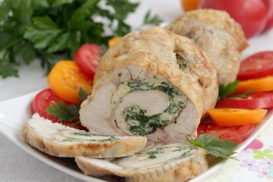 Рецепт рулет из курицы со шпинатом