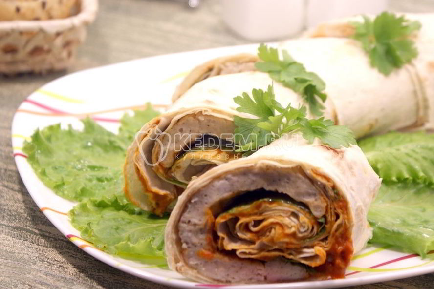 Рецепт рулет из лаваша с курицей