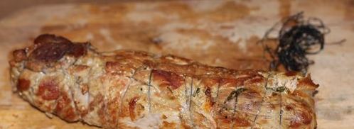 рулет из свинины со свекольной ботвой и сыром. Шаг 11