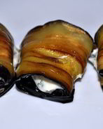 Рулеты из баклажанов с чесноком