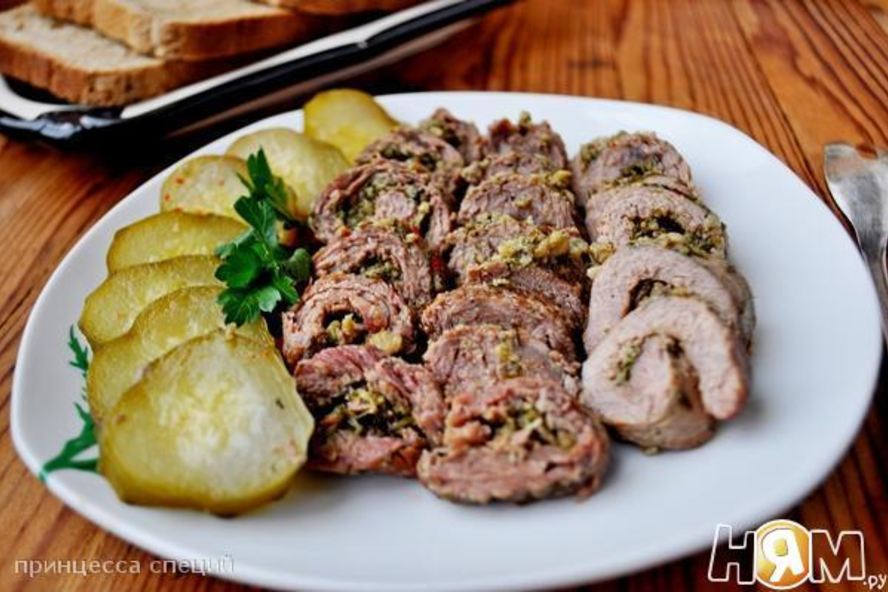 Рецепт рулеты из говядины прованские огурчики