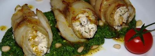 рулеты из телапии с творожным сыром и орехами. Шаг 12