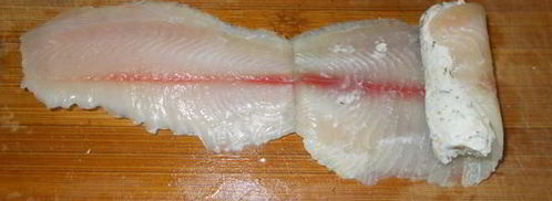 рулеты из телапии с творожным сыром и орехами. Шаг 6