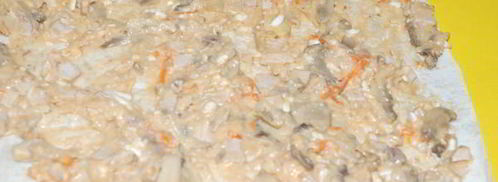 теплые рулетики с мясом и грибами. Шаг 3