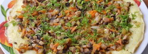 яичный рулет с грибами. Шаг 10