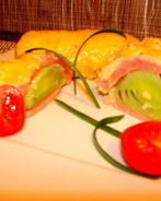 Запеченные рулетики из ветчины