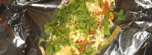 запеченные рулеты из скумбрии. Шаг 7