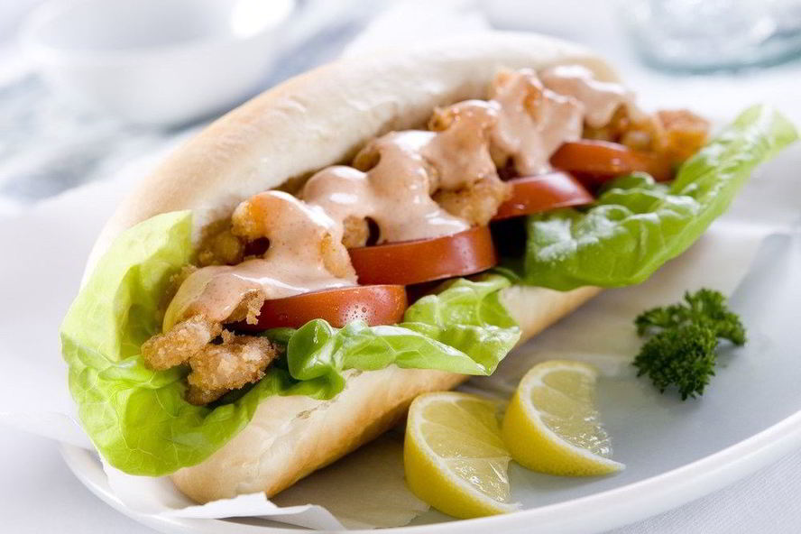 Рецепт по-бой сэндвич с жареными креветками