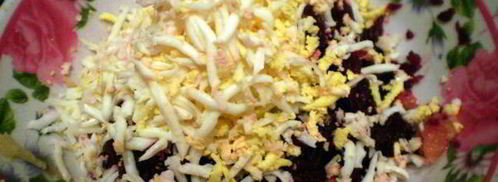 картофельные тарталетки с селедкой в мини шубке. Шаг 4