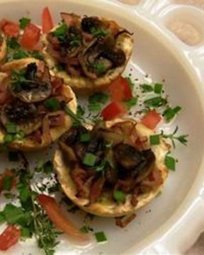 Тарталетки из хлеба с грибами