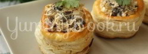 тарталетки из слоеного теста с начинкой. Шаг 7