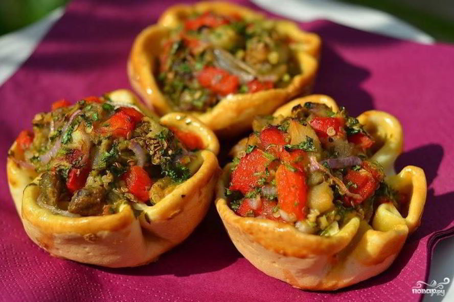 Рецепт тарталетки с баклажанами