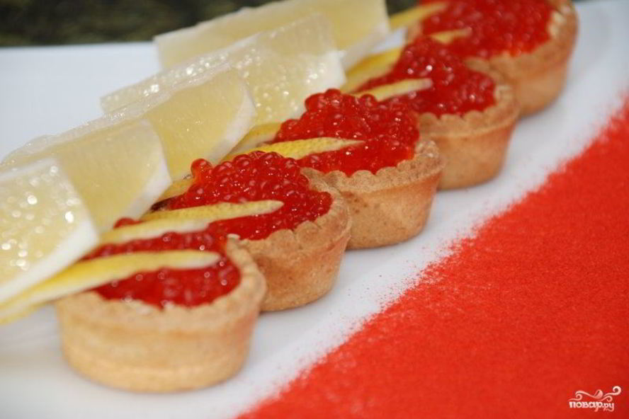 Рецепт тарталетки с икрой и маслом