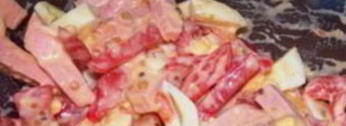 тарталетки с копченой колбасой. Шаг 3