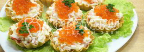 тарталетки с крабовыми палочками. Шаг 6