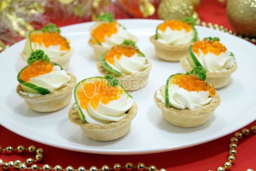 Рецепт тарталетки с красной икрой праздничные