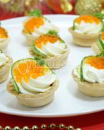 Тарталетки с красной икрой Праздничные