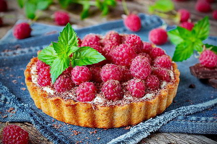 Рецепт тарталетки с малиной и горьким шоколадом