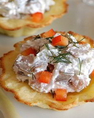 Тарталетки с селедкой