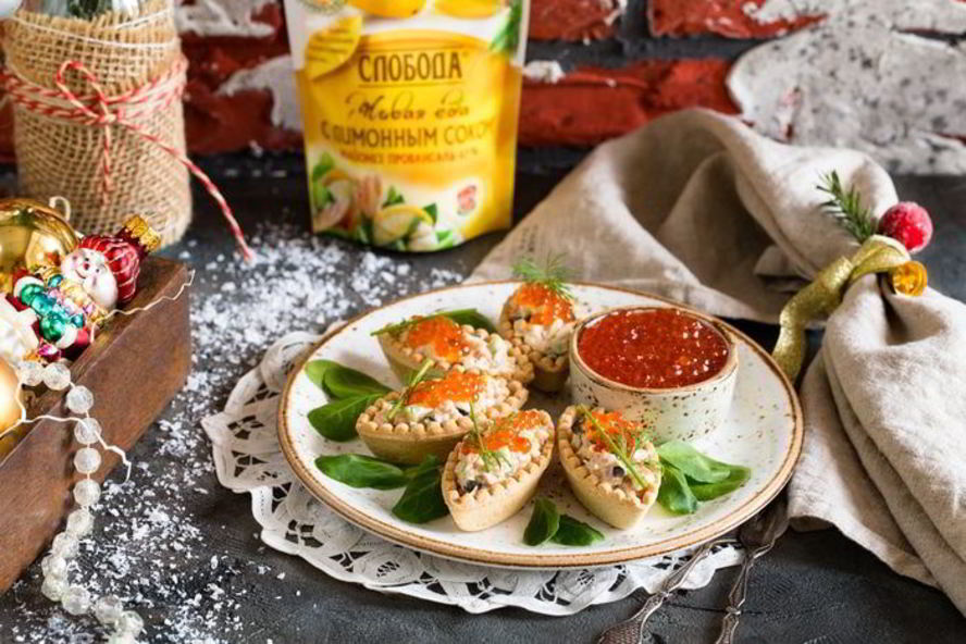 Рецепт тарталетки с тунцом и красной икрой