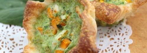 тарталетки с тыквой и фетой в сливочно-шпинатной заливке. Шаг 6