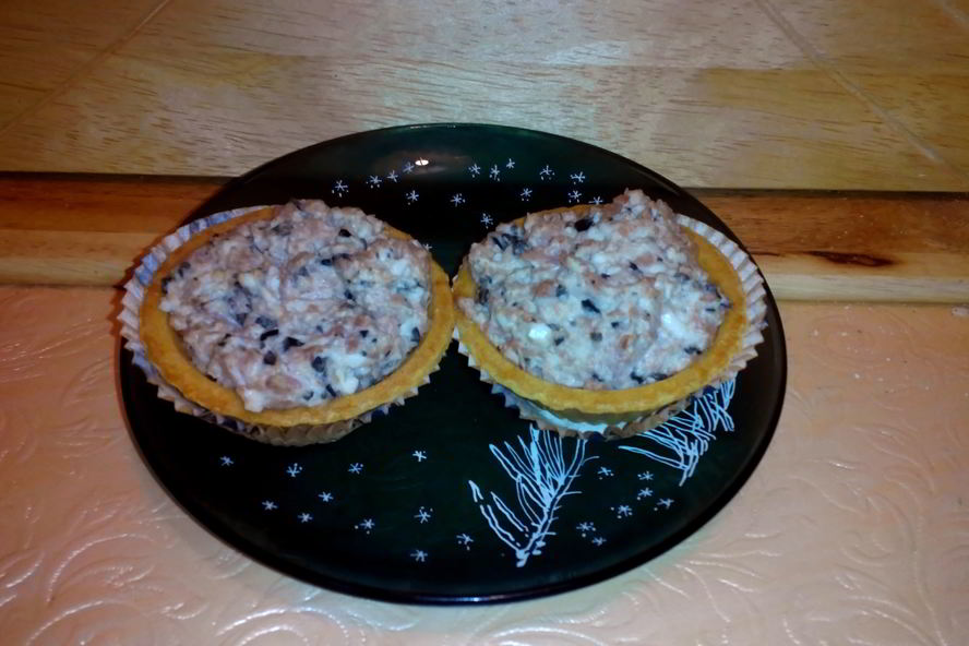 Рецепт тарталетки с ветчинно-сырной закуской