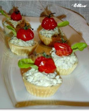 Закусочные тарталетки с творожным сыром