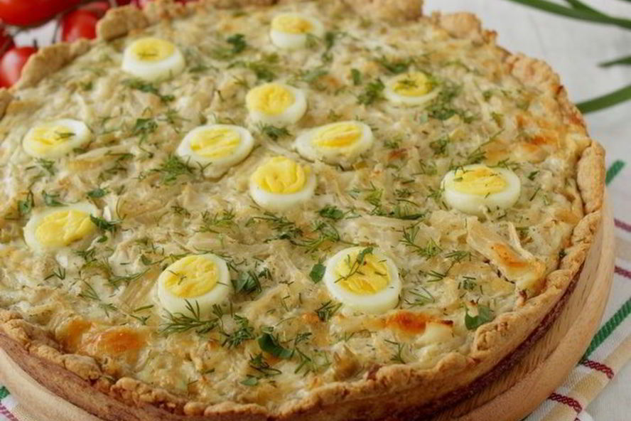 Рецепт тарт с капустой и перепелиными яйцами