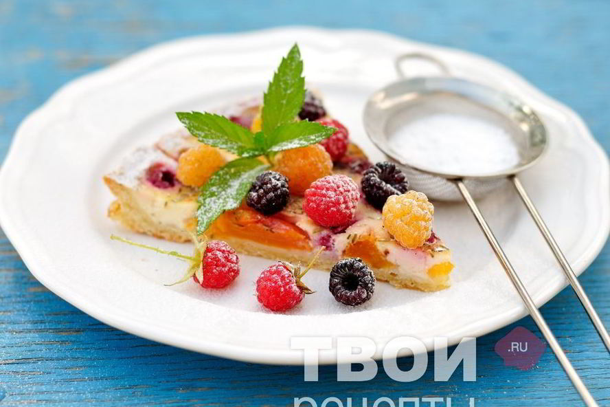 Рецепт тарт с малиной, нектаринами и тимьяном