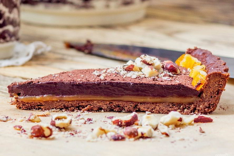Рецепт тарт с шоколадным ганашем и соленой карамелью