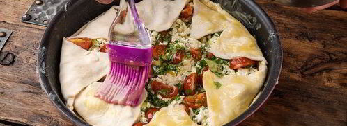 тарт с творогом, помидорами черри и базиликом. Шаг 8