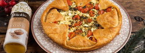 тарт с творогом, помидорами черри и базиликом. Шаг 9