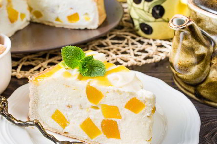 Рецепт творожный тарт с персиками