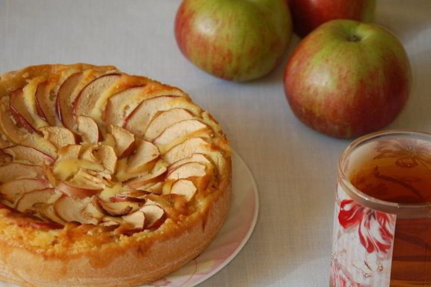Рецепт яблочный тарт с творожным кремом