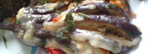 веер из баклажан. Шаг 2