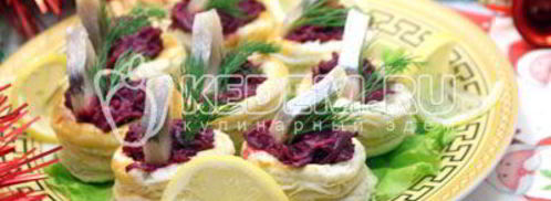 волованы со свеклой и сельдью. Шаг 10