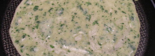 яичница в шпинатных блинчиках. Шаг 2