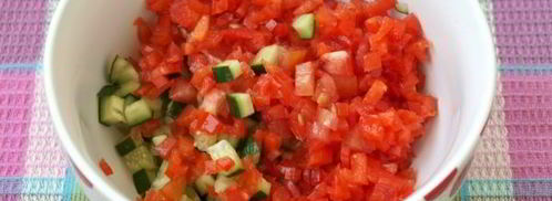 закуска из баклажанов с фетой и овощной сальсой. Шаг 3