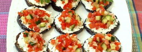 закуска из баклажанов с фетой и овощной сальсой. Шаг 8