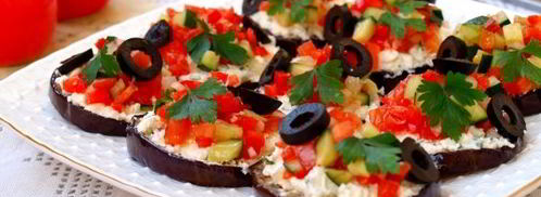 закуска из баклажанов с фетой и овощной сальсой. Шаг 10