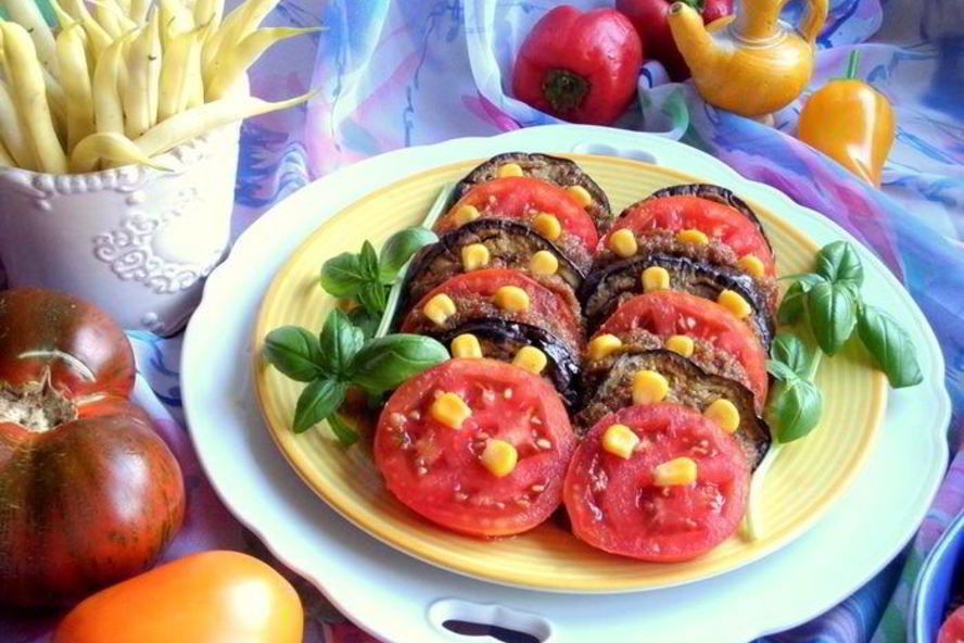 Рецепт закуска из баклажанов с помидорами