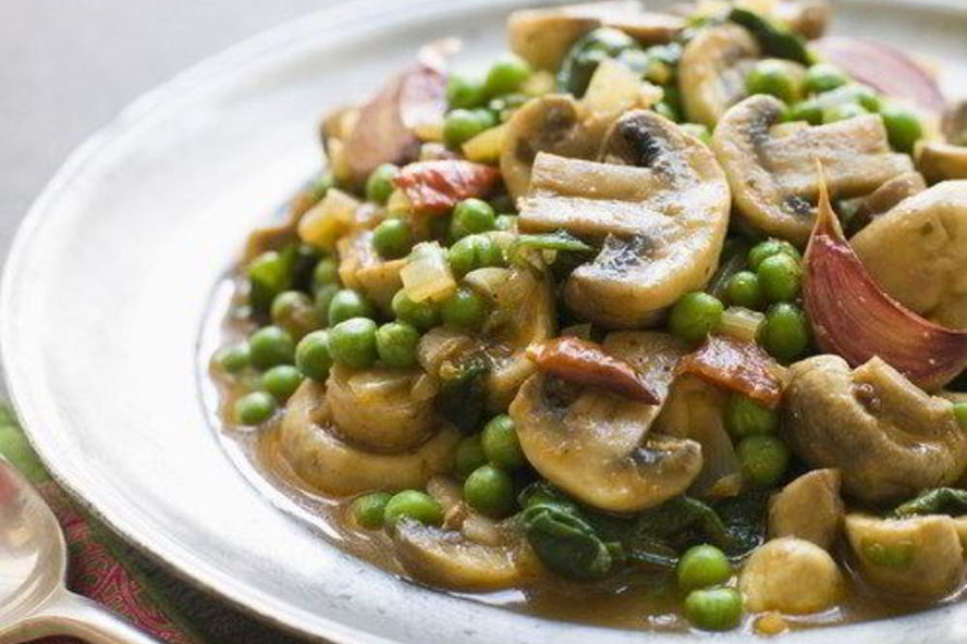 Рецепт закуска из зеленого горошка, грибов и консерированных перцев
